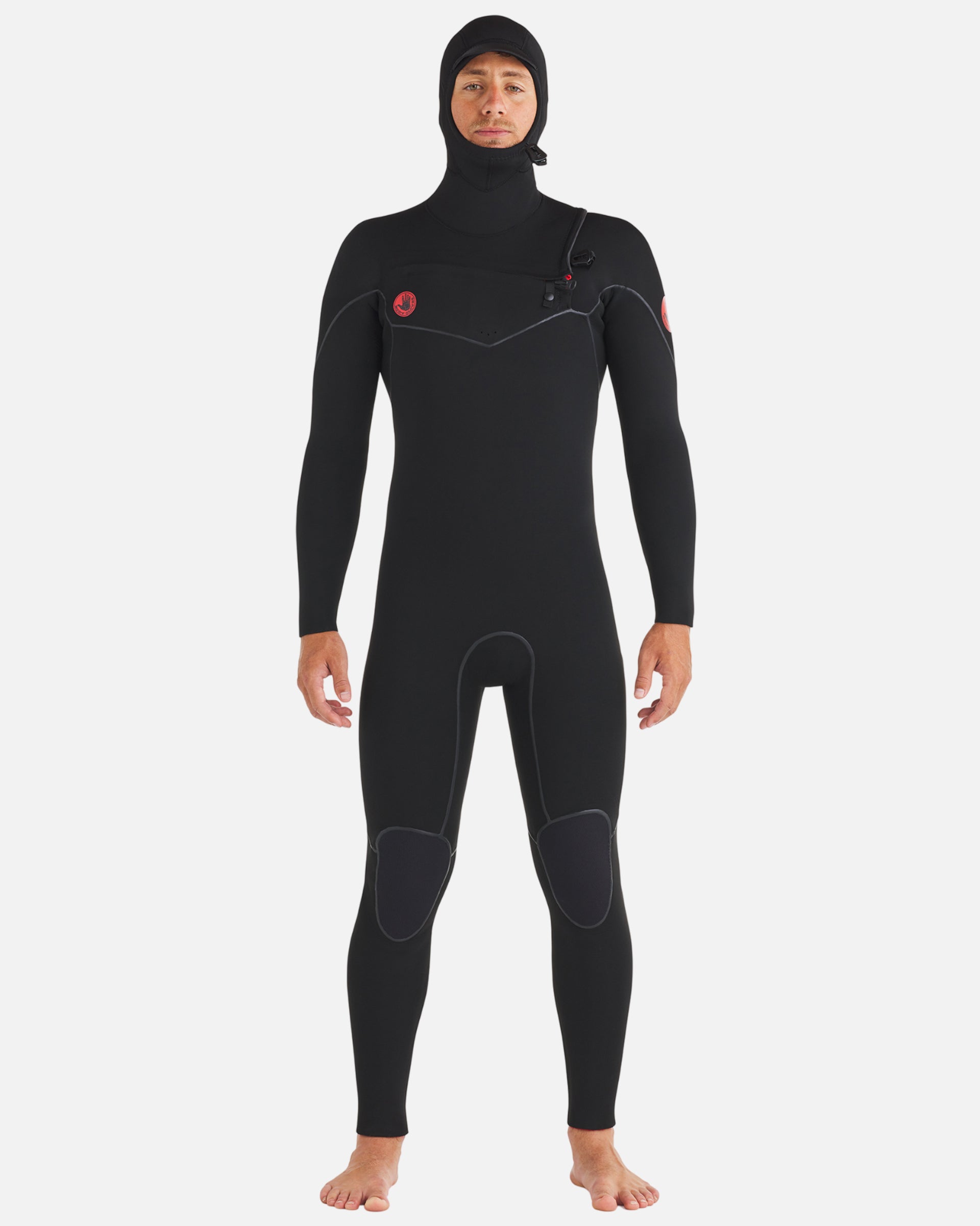 Body Glove Men's 4/3mm Red Cell Hooded Chest-Zip Fullsuit - Black