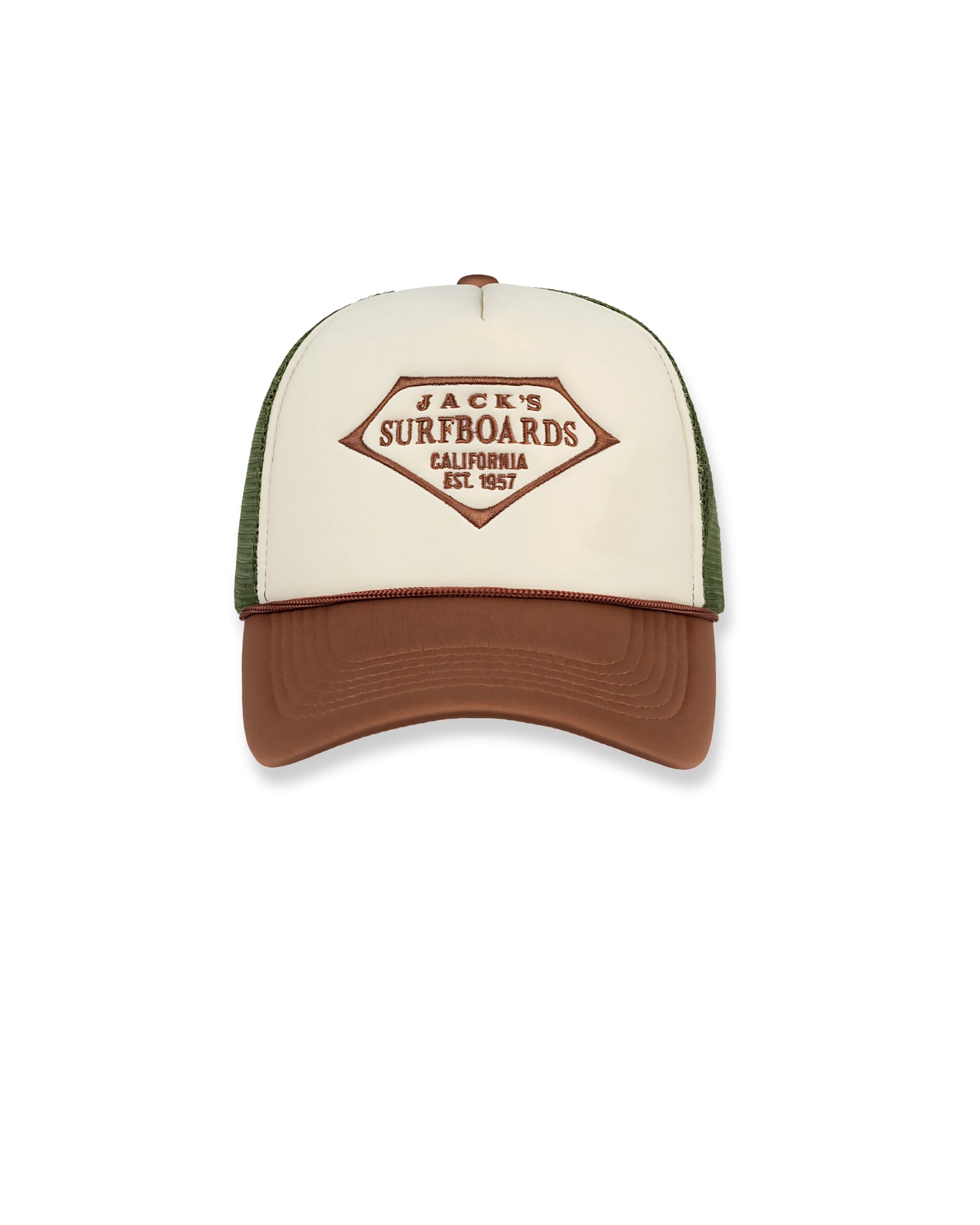 Trucker II Embroidered Hat - Brown/Cream