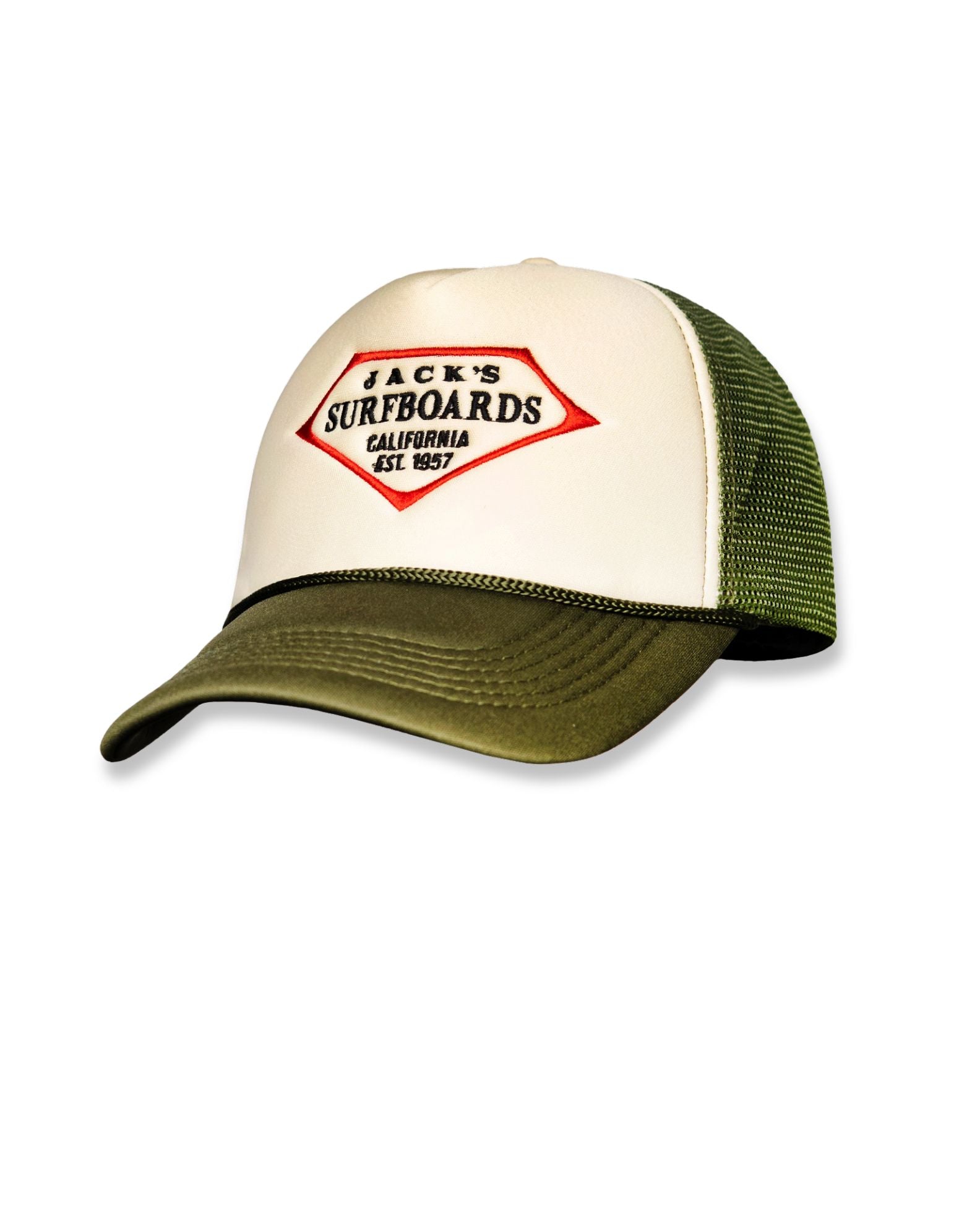 Trucker II Embroidered Hat - Green/Cream